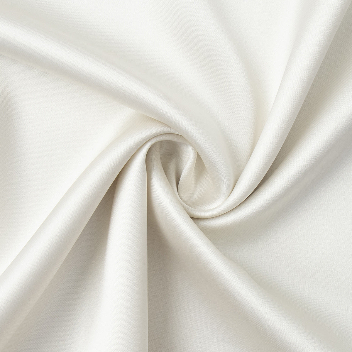 Satin Midi Skirt with Lace Hem in Ivory — close-up of satin sheen