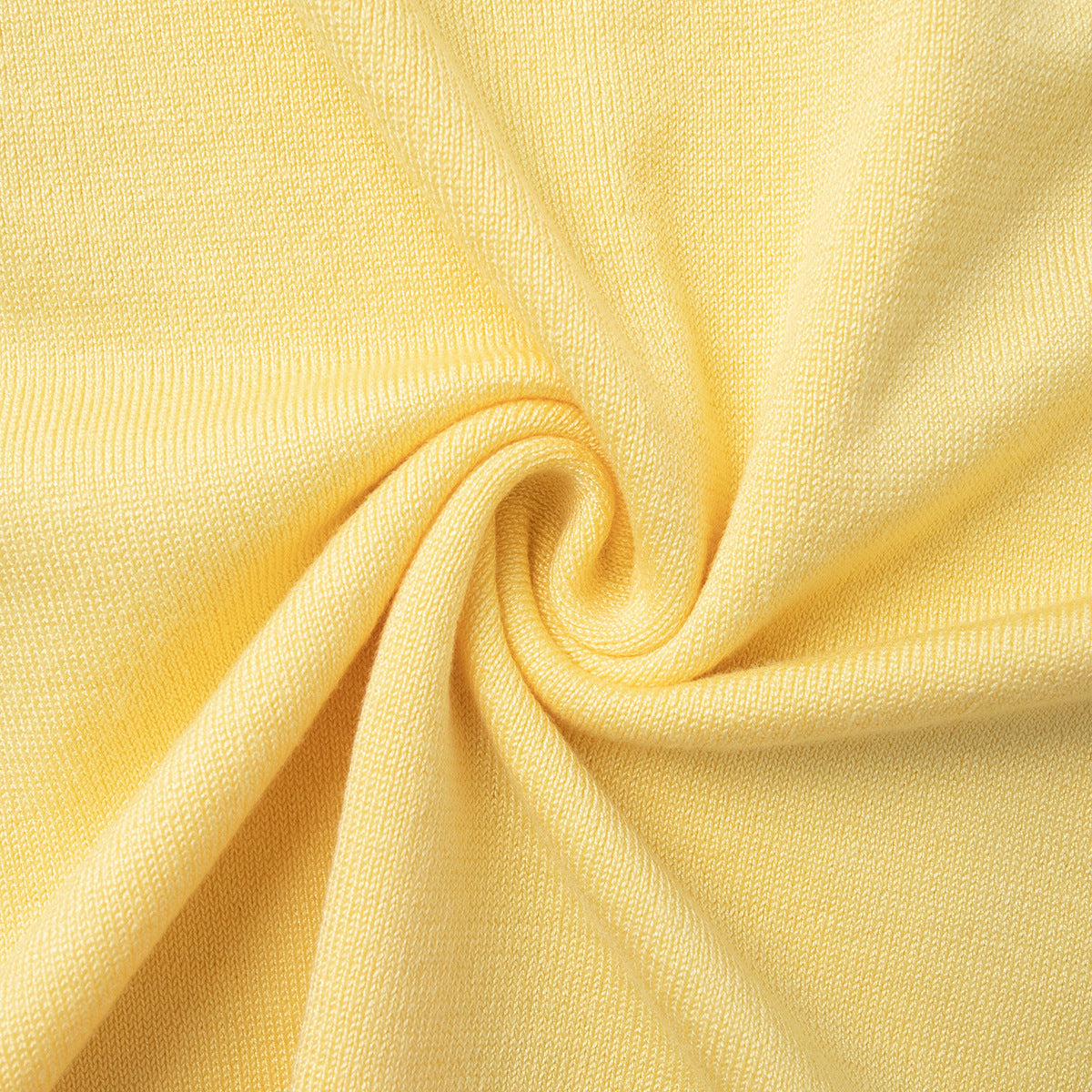 Short Sleeve Knit Top & Maxi Skirt Set in Butter Yellow — knit texture close-up