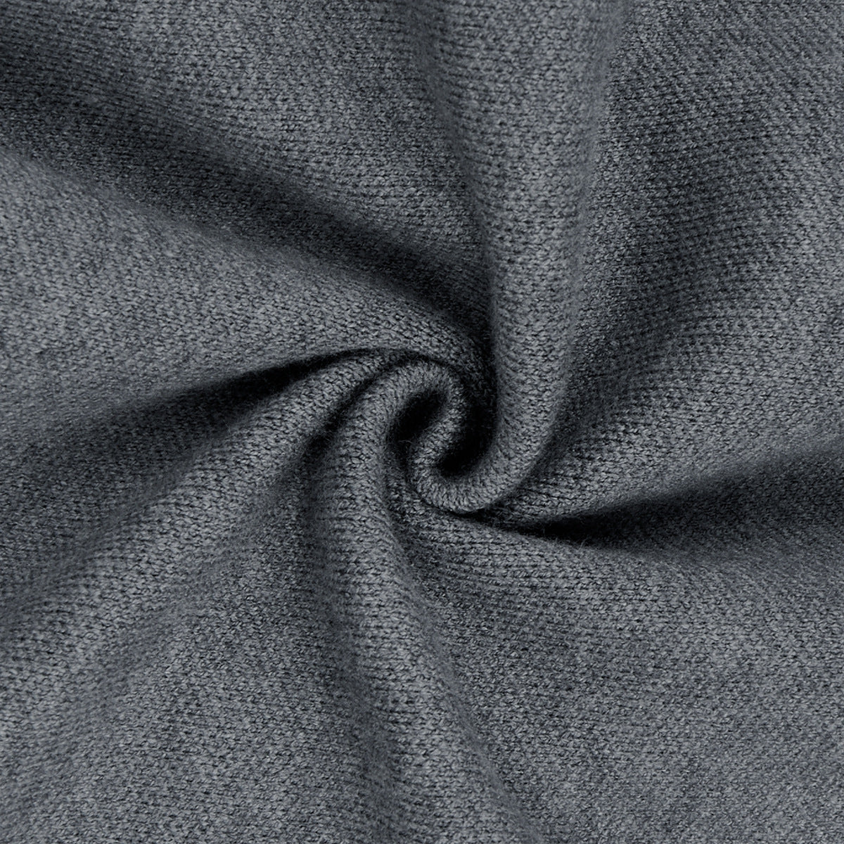 Crew Neck Button Cardigan & Straight-Leg Knit Pants Set in Heather Gray — knit close-up