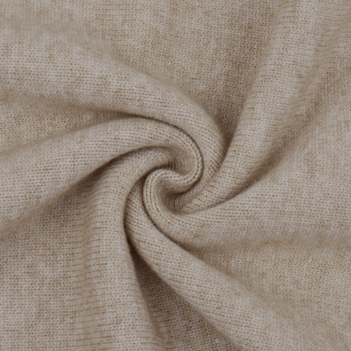 Three-Piece Knit Set: Zip-Up Cardigan, Sleeveless Top & Wide-Leg Pants in Oat — knit close-up