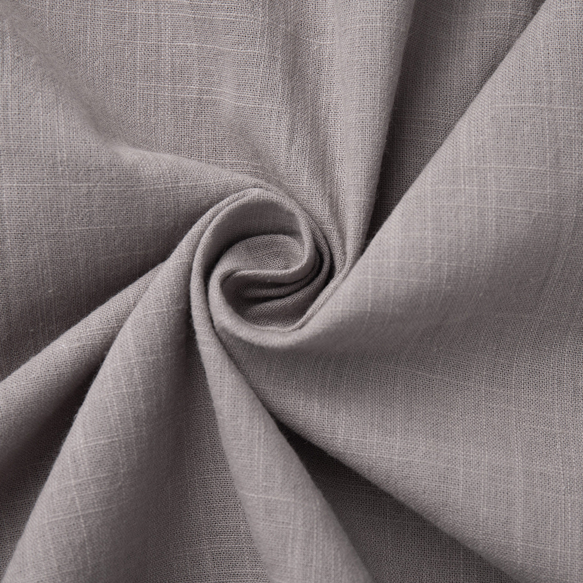 Oversized Cotton Shirt & Elastic-Waist Shorts Set in Taupe — close-up of the cotton weave