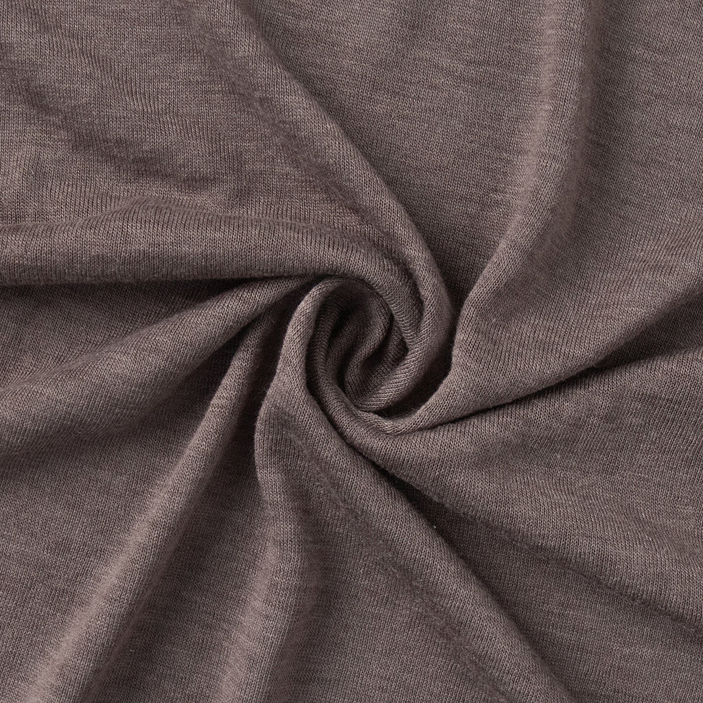 Wrap Tie Top & Wide-Leg Lounge Pants Set in Cocoa — close-up of knit texture