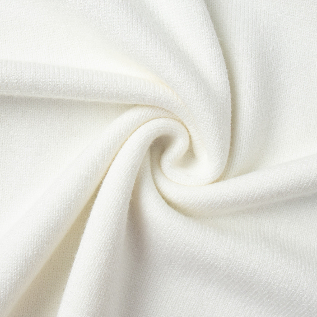 Slouchy Oversized Crew Neck Sweater in Ivory — soft knit texture close-up