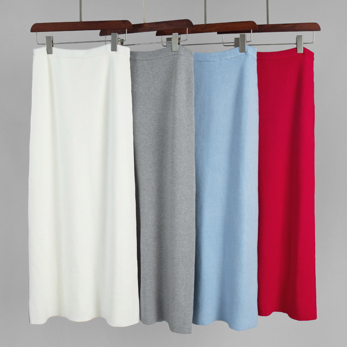 Oversized Turtleneck Sweater & Knit Maxi Skirt Set in Ivory — skirts in all four colors