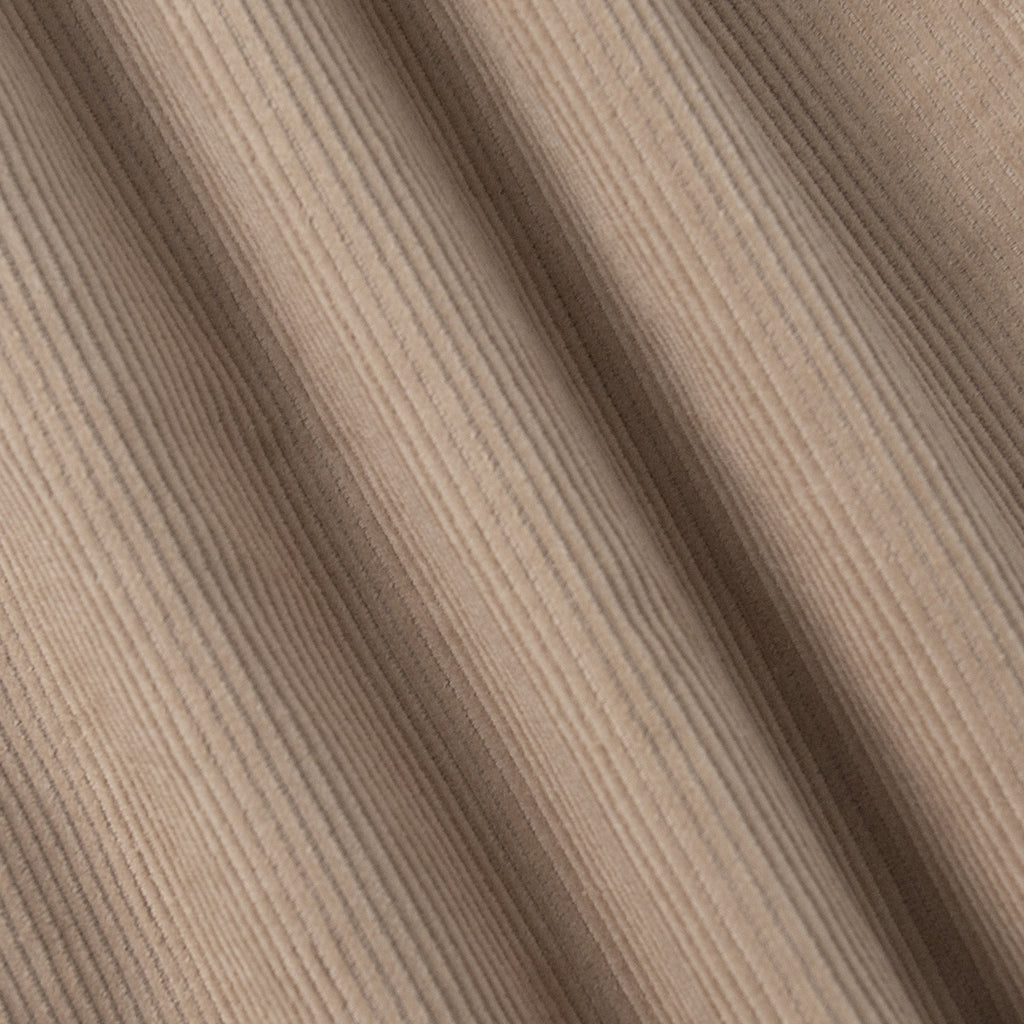 Cotton Corduroy Wide-Leg Pants with Pintuck Front in Light Khaki — corduroy close-up